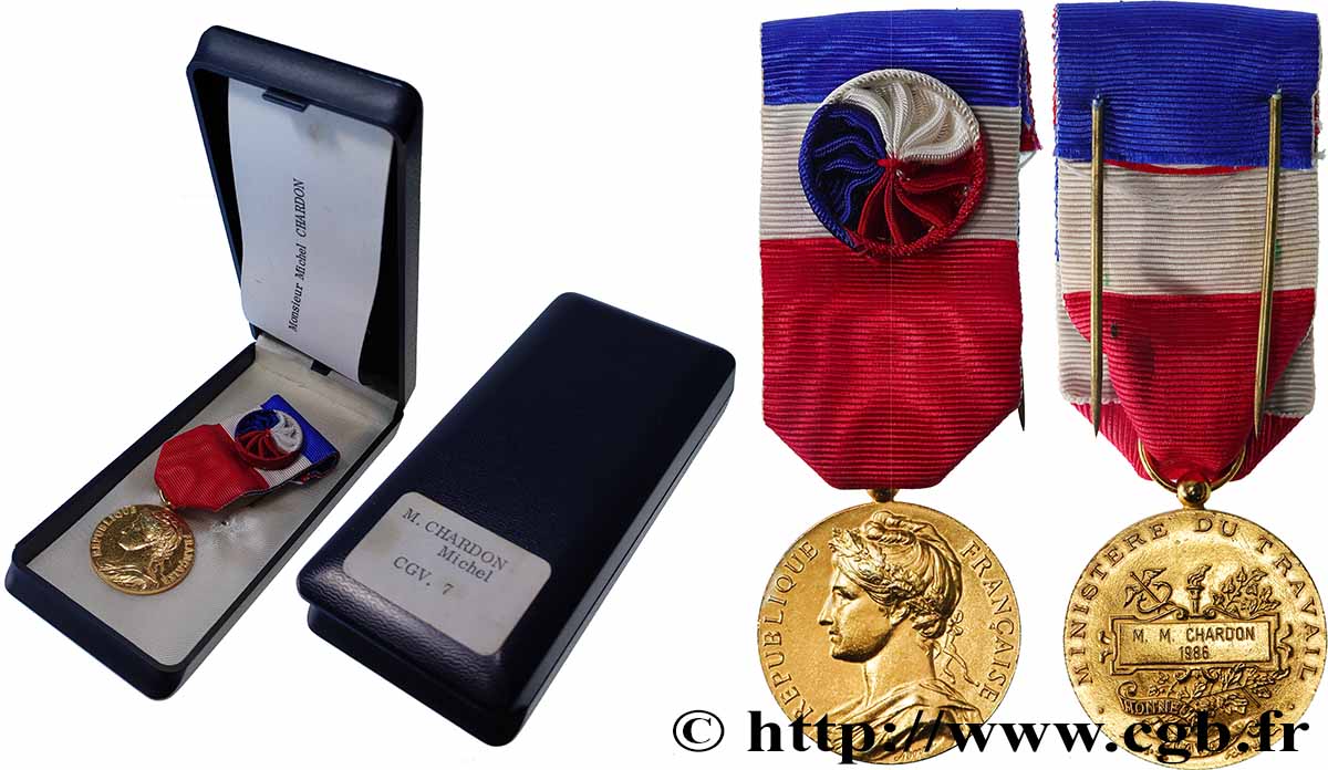 CINQUIÈME RÉPUBLIQUE Médaille d’honneur du Travail, Ministère du Travail TTB+