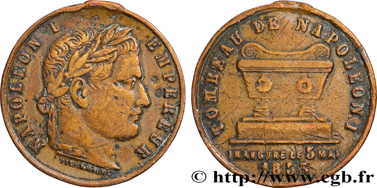 SECOND EMPIRE Médaille, Inauguration du tombeau de Napoléon Ier XF