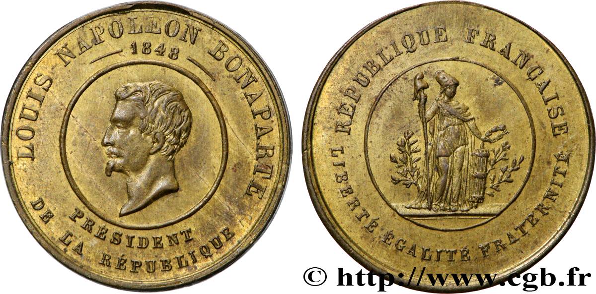 DEUXIÈME RÉPUBLIQUE Médaille, Louis-Napoléon Bonaparte TTB
