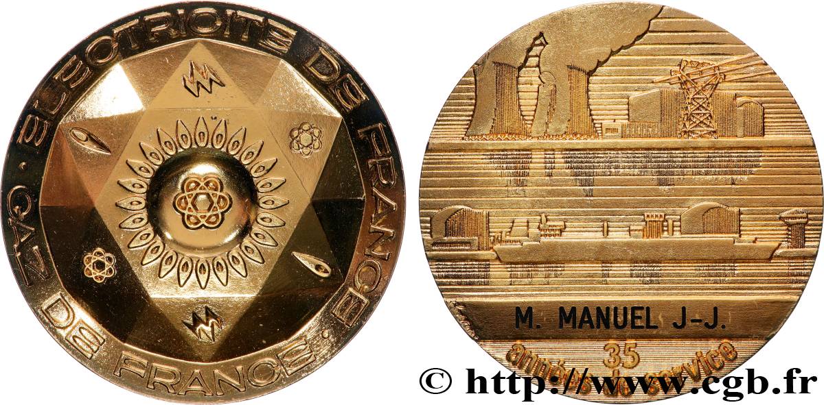 ENTREPRISES, INDUSTRIES ET COMMERCES DIVERS Médaille de mérite EDF / GDF, 20 années de service SUP
