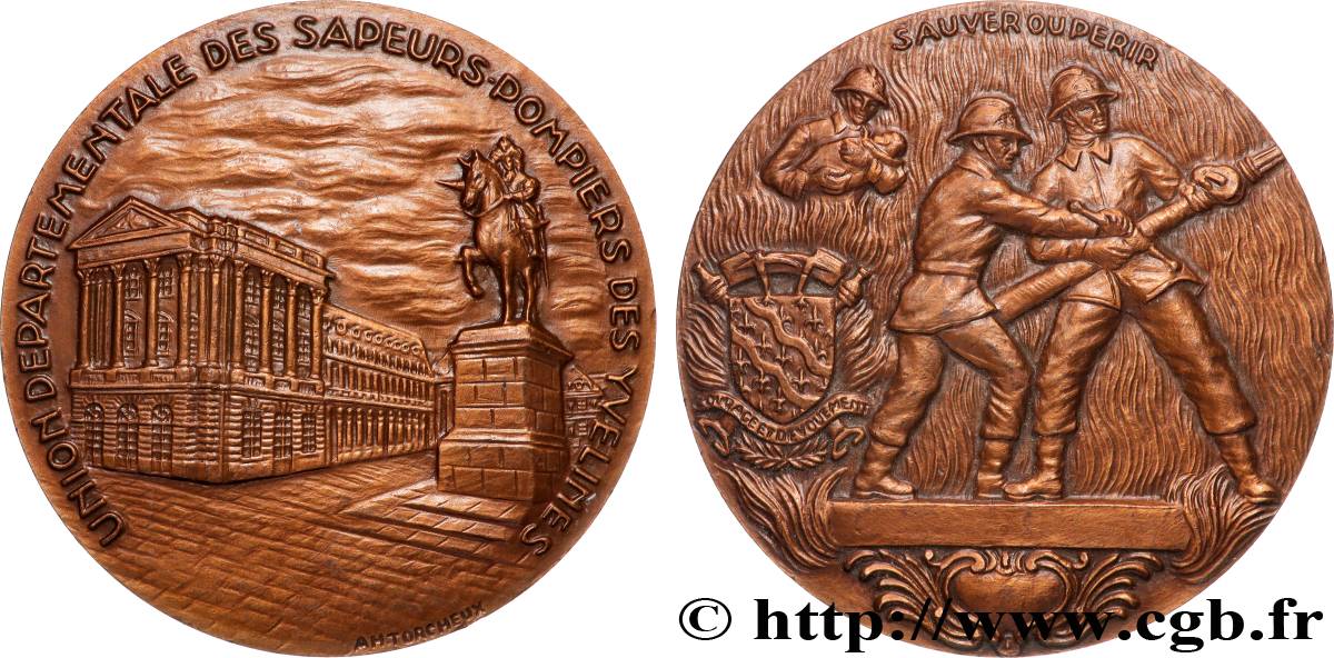 FUNFTE FRANZOSISCHE REPUBLIK Médaille, Union départementale des sapeurs-pompiers des Yvelines VZ