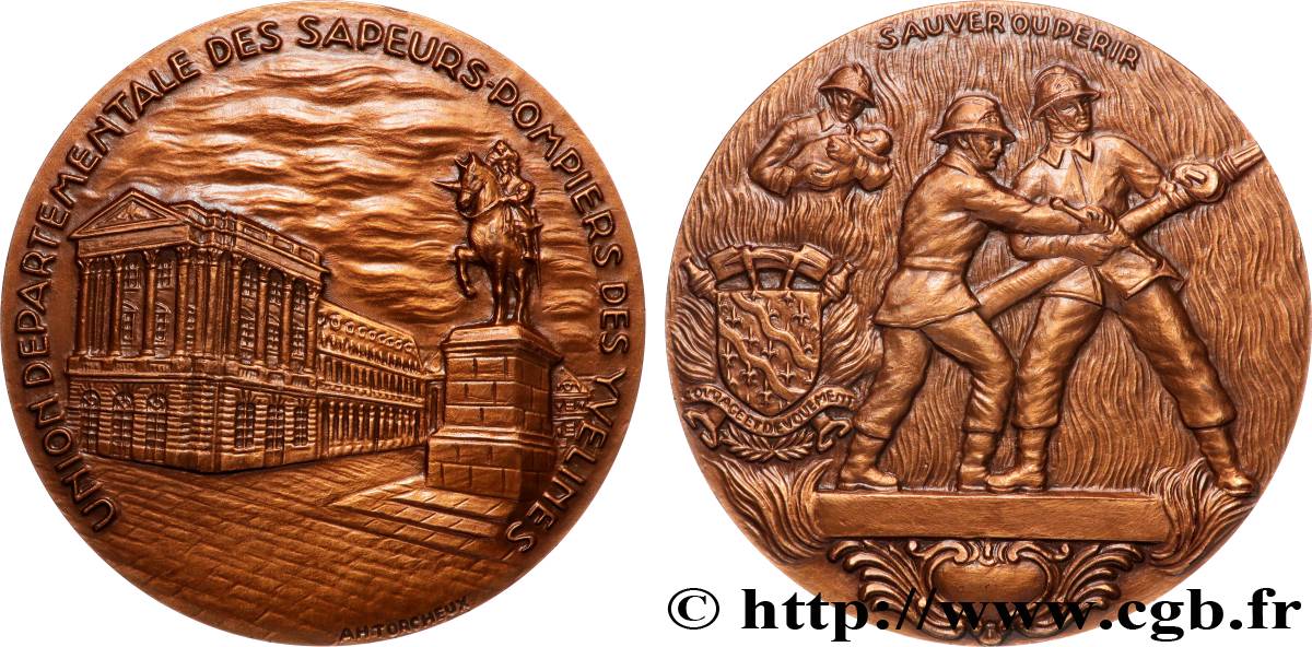 FUNFTE FRANZOSISCHE REPUBLIK Médaille, Union départementale des sapeurs-pompiers des Yvelines VZ