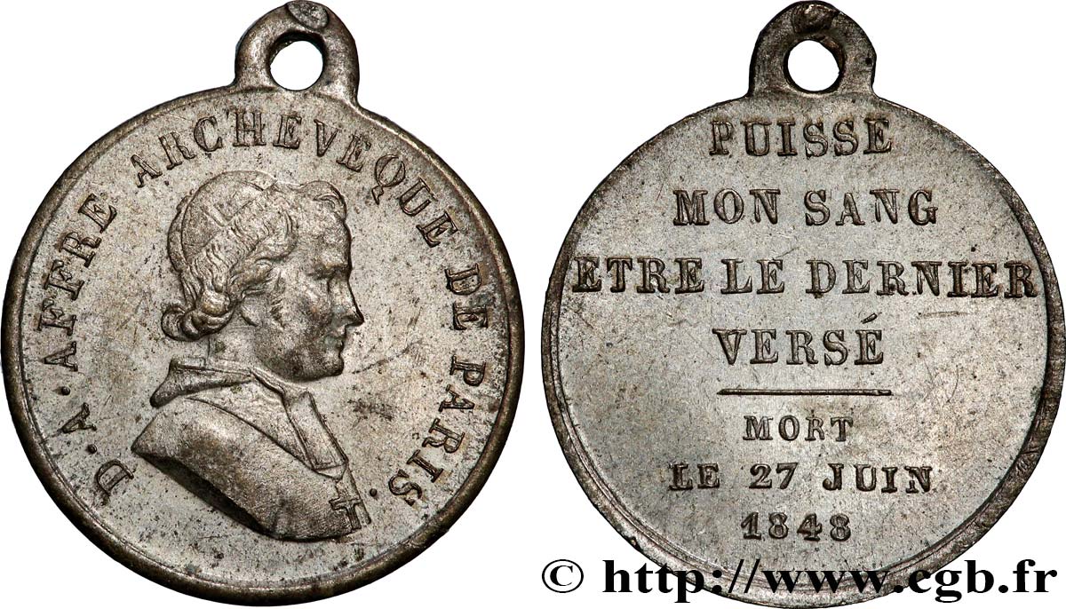 DEUXIÈME RÉPUBLIQUE Médaille, Denys Auguste Affre TTB