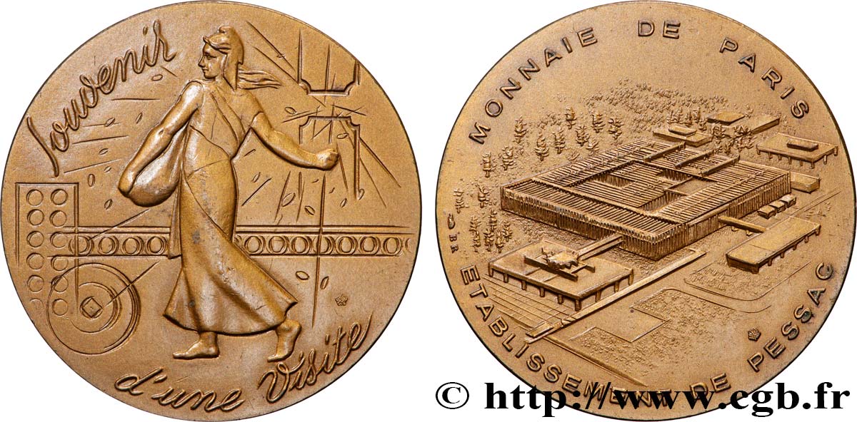CINQUIÈME RÉPUBLIQUE Médaille de Visite, Pessac TTB+