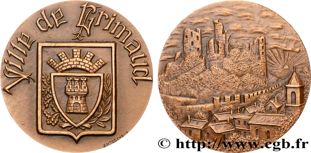 FUNFTE FRANZOSISCHE REPUBLIK Médaille, Ville de Grimaldi VZ