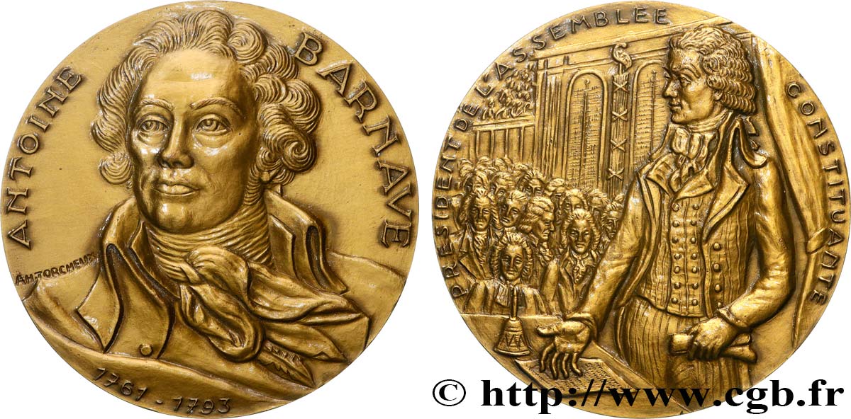 CINQUIÈME RÉPUBLIQUE Médaille, Antoine Barnave SUP
