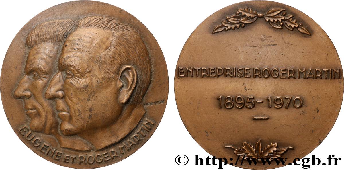 CINQUIÈME RÉPUBLIQUE Médaille, Eugène et Roger Martin SUP