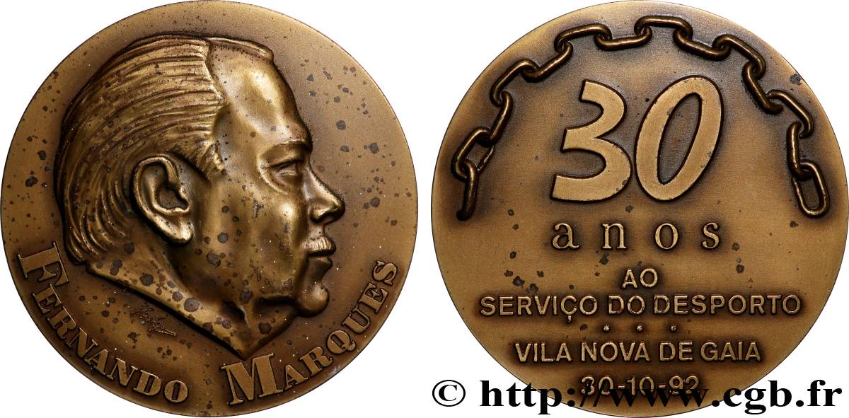 PORTUGAL Médaille, Fernando Marques, n° 185 TTB+