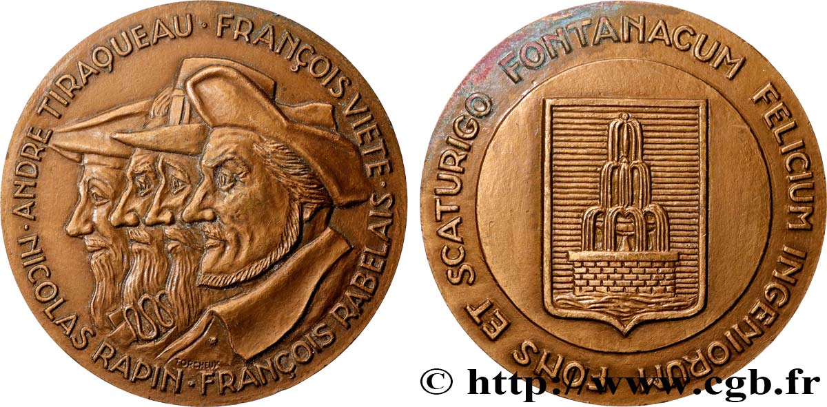 V REPUBLIC Médaille, André Tiraqueau, François Viete, Nicolas Rapin et François Rabelais AU