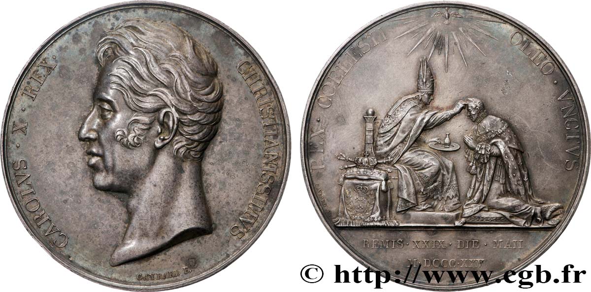 CHARLES X Médaille, Sacre de Charles X TTB