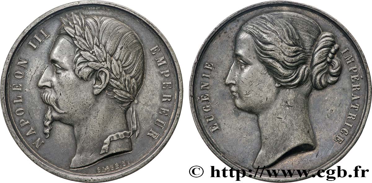 SECOND EMPIRE Médaille, Couple impérial TTB