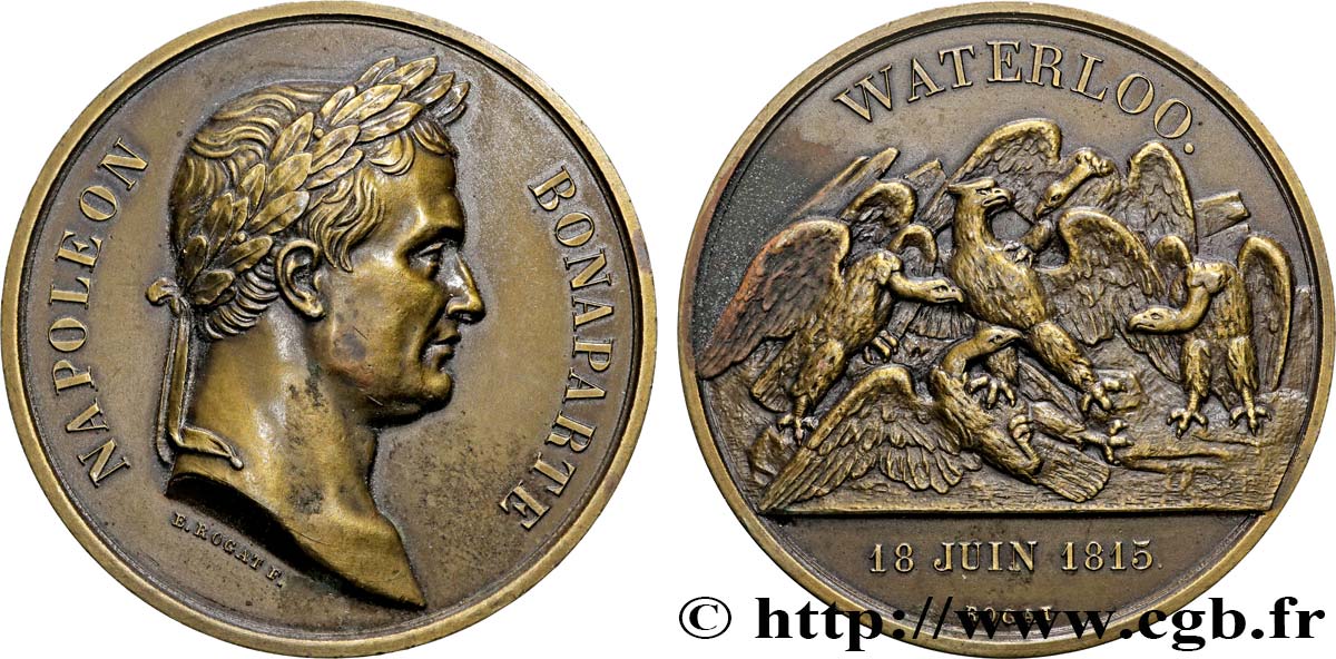 LES CENT-JOURS Médaille, Bataille de Waterloo, refrappe TTB+