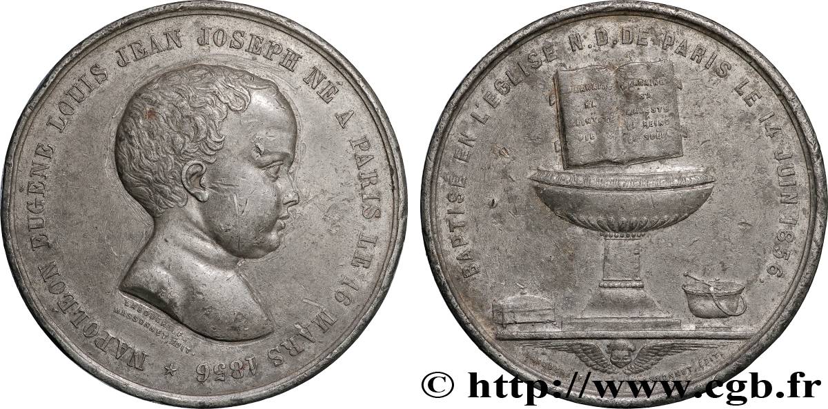 NAPOLÉON IV Médaille, Baptême de Napoléon IV XF