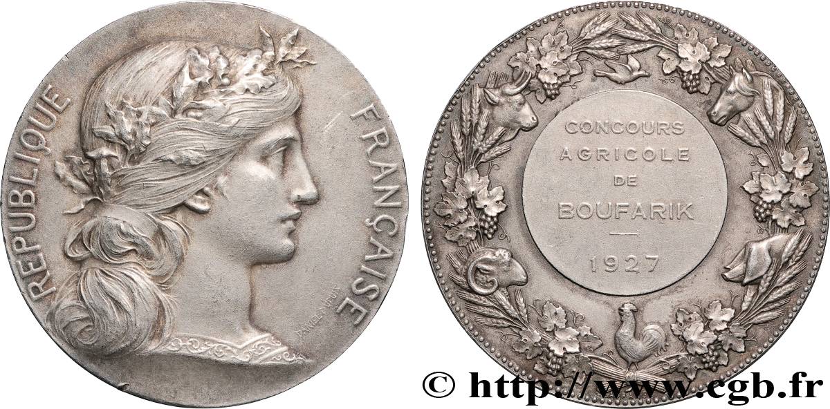ALGÉRIE - TROISIÈME RÉPUBLIQUE Médaille, Concours agricole TTB+/SUP