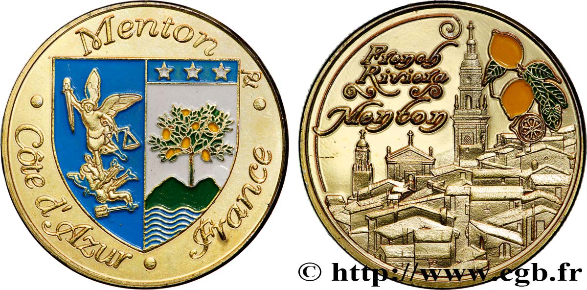 MÉDAILLES TOURISTIQUES Médaille, Menton, Côte d’Azur TTB+