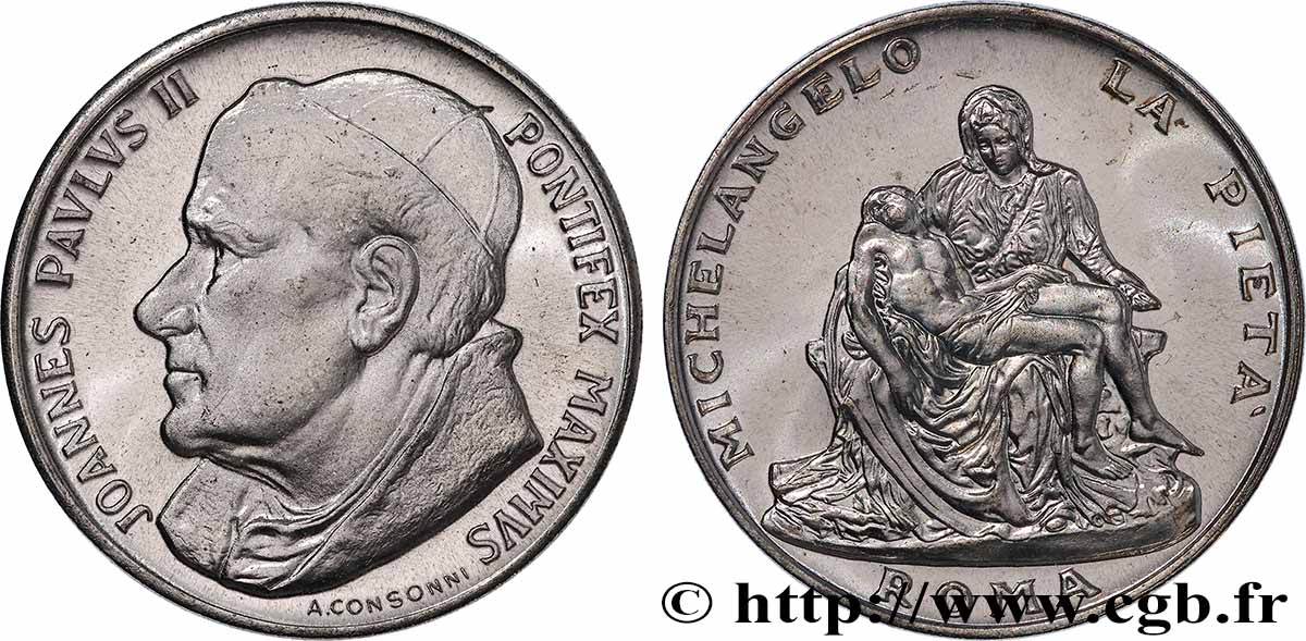 VATICAN ET ÉTATS PONTIFICAUX Médaille, Jean-Paul II, Pieta du Vatican SUP