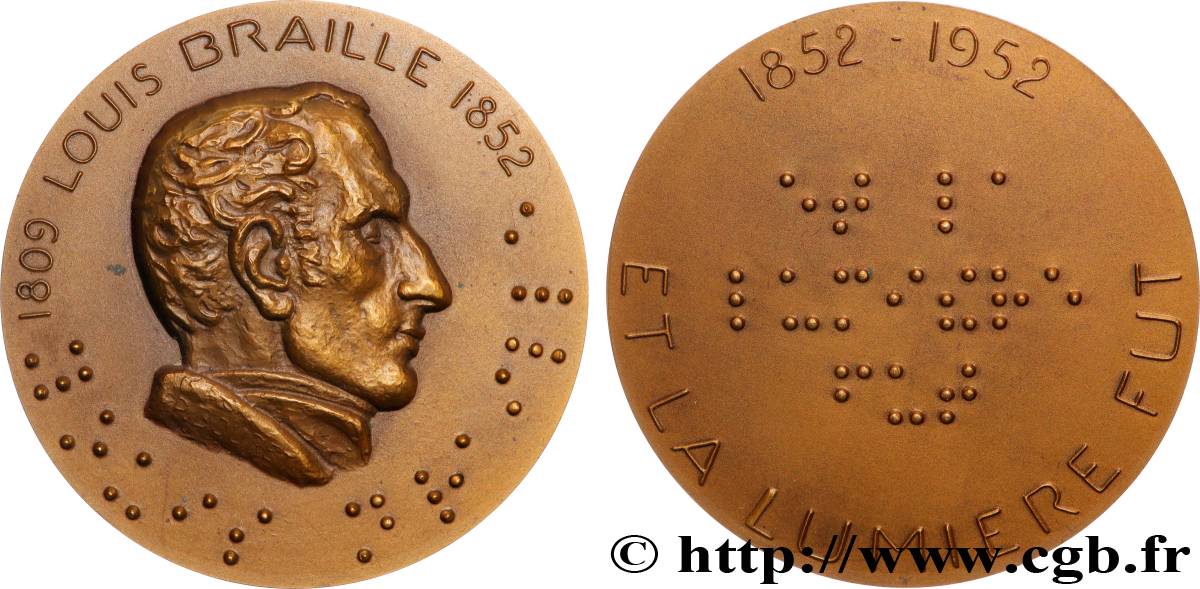 IV REPUBLIC Médaille, Louis Braille AU