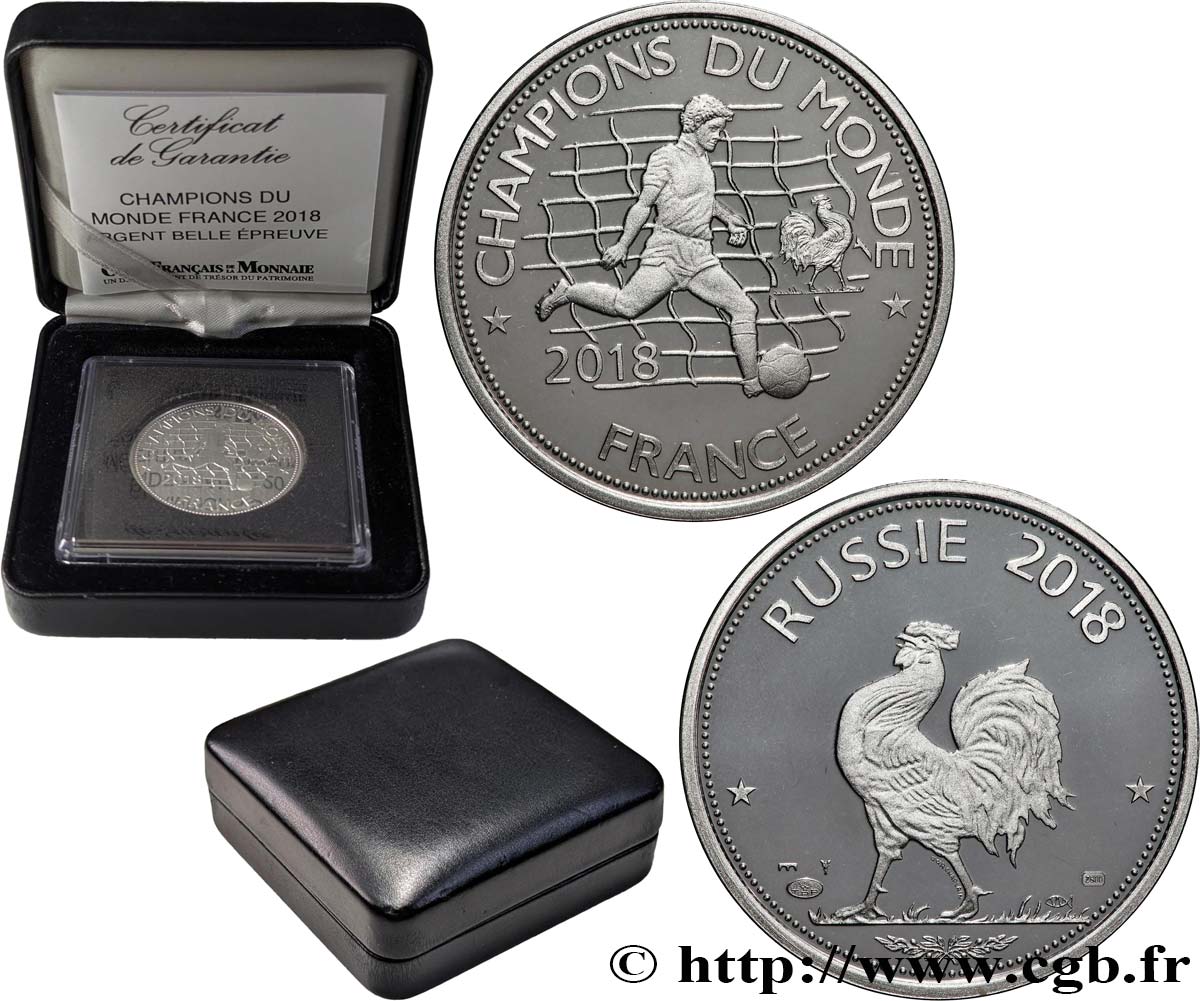 V REPUBLIC Médaille, Champions du Monde de Football Proof set