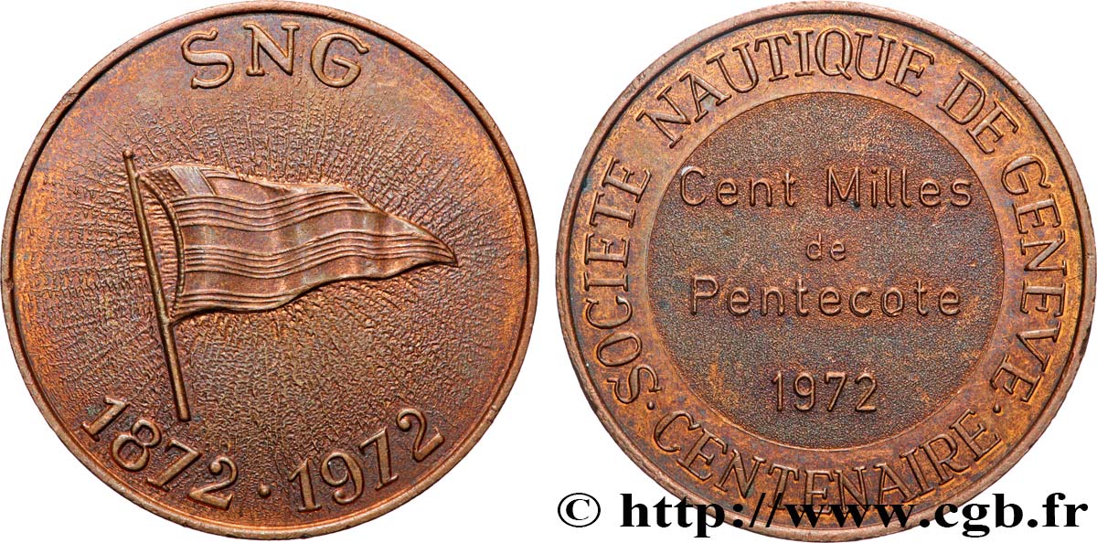 SUISSE Médaille, Centenaire de la société nautique de Genève AU