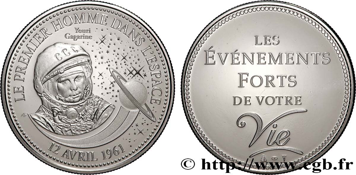 CONQUÊTE DE L ESPACE - EXPLORATION SPATIALE Médaille, Le premier homme dans l’espace SPL