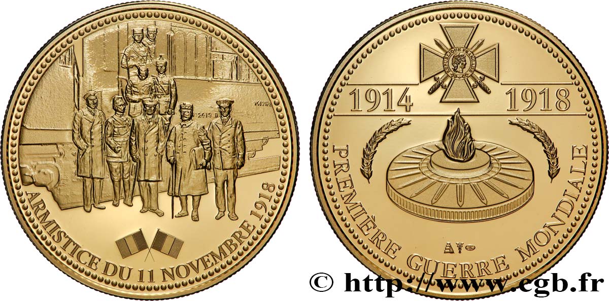 V REPUBLIC Médaille, Armistice du 11 novembre 1918 MS
