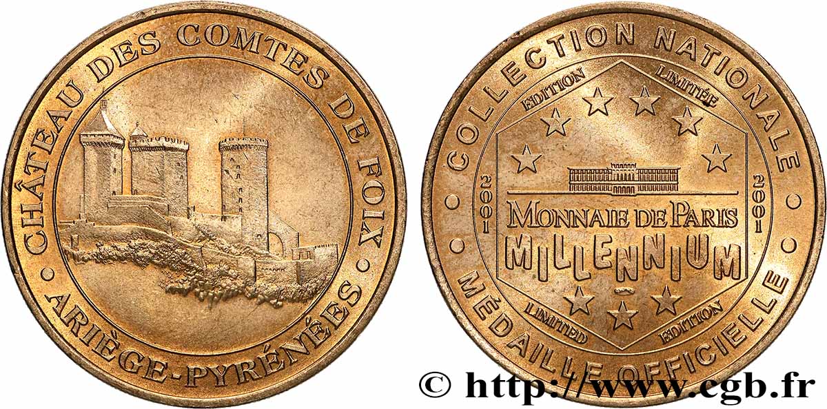 MÉDAILLES TOURISTIQUES Médaille touristique, Château des comtes de Foix, Ariège-Pyrénées TTB+