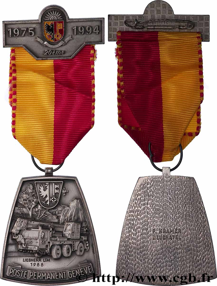 SUISSE Médaille, Poste de pompier permanent SUP