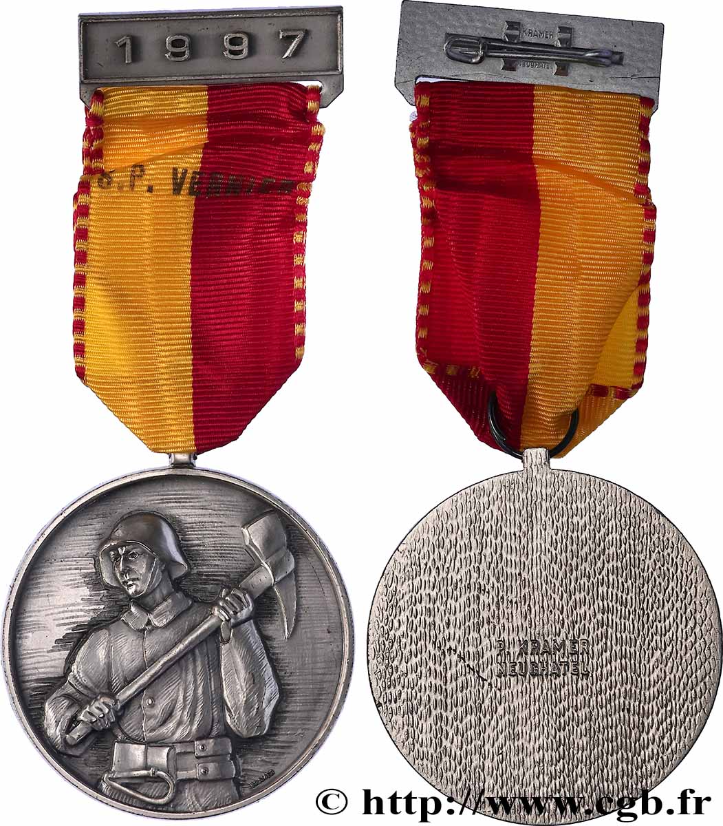 SUISSE Médaille, Pompier TTB+