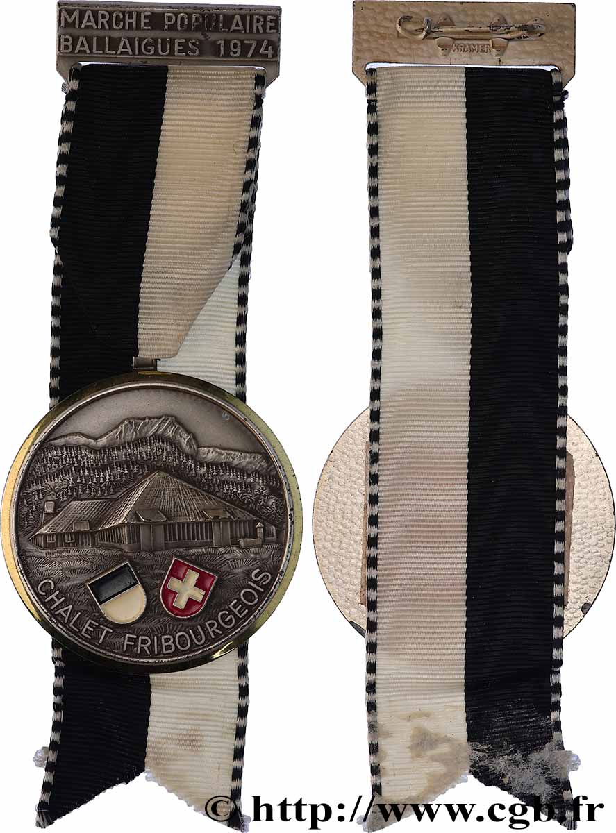 SUISSE - CANTON DE VAUD Médaille, Marche populaire, Chalet fribourgeois TTB+