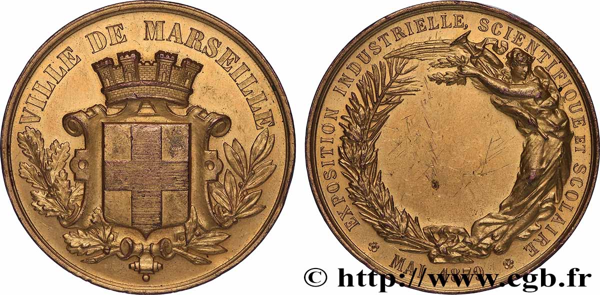 TROISIÈME RÉPUBLIQUE Médaille, Exposition industrielle scientifique et scolaire TTB+
