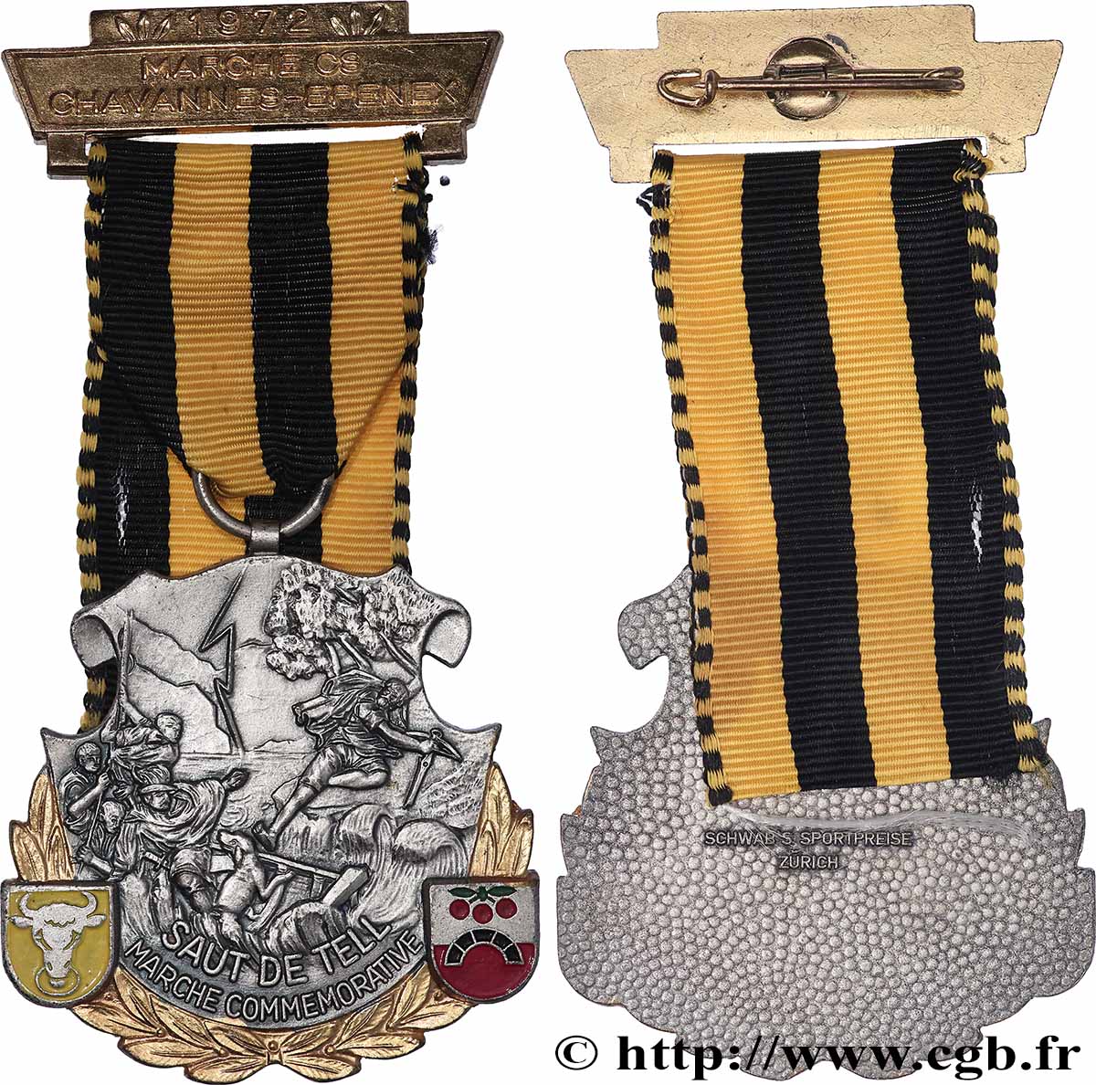 SUISSE - CANTON DE BERNE Médaille, Saut de tell, Marche commémorative AU