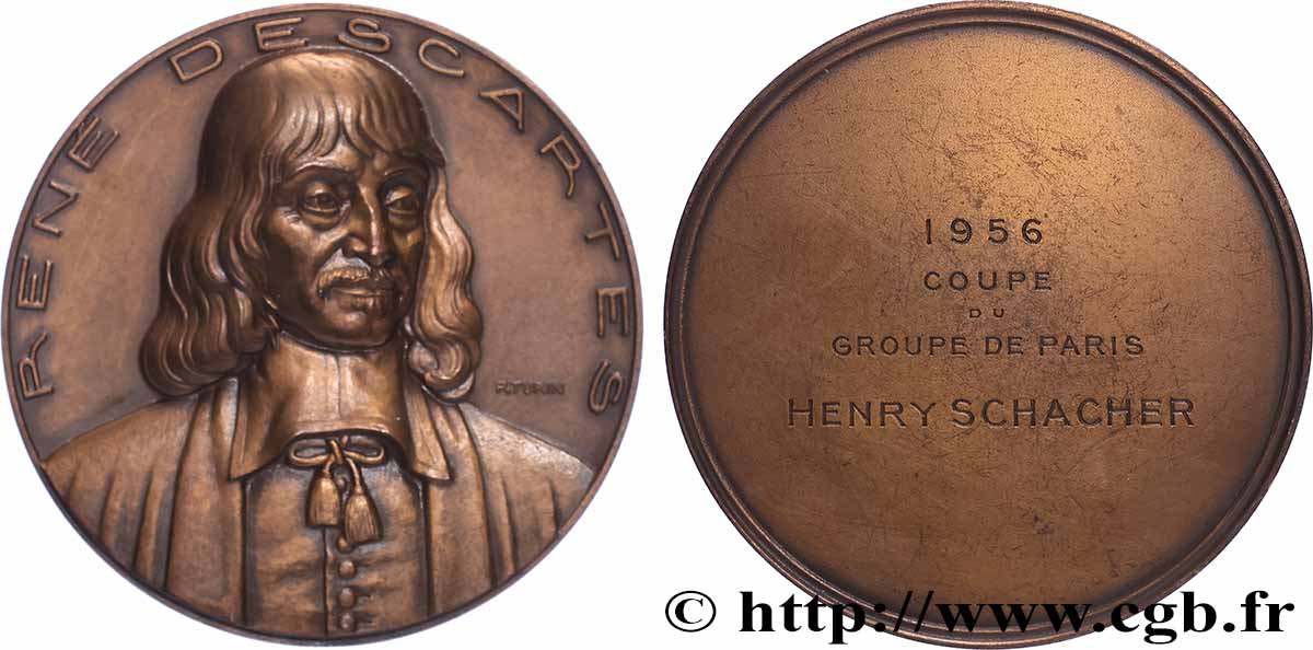 SCIENCES & SCIENTIFIQUES Médaille, René Descartes, Coupe du groupe de Paris AU