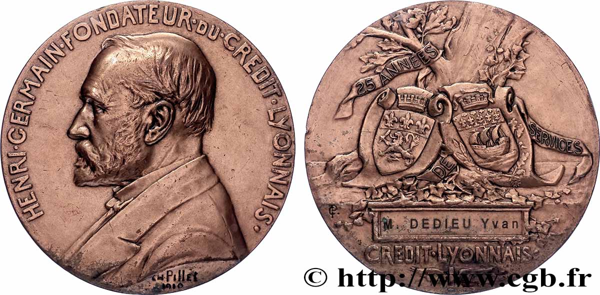 TROISIÈME RÉPUBLIQUE Médaille, Crédit Lyonnais TTB+