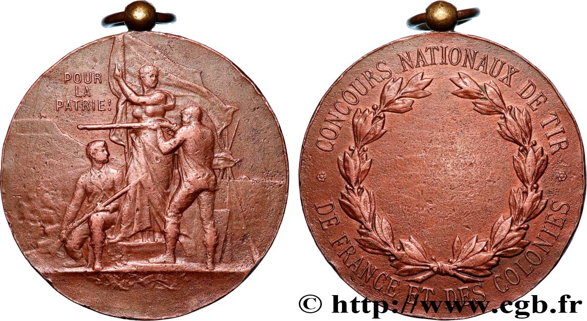 TIR ET ARQUEBUSE Médaille, Pour la Patrie, Société civile de tir du VIIe arrondissement XF