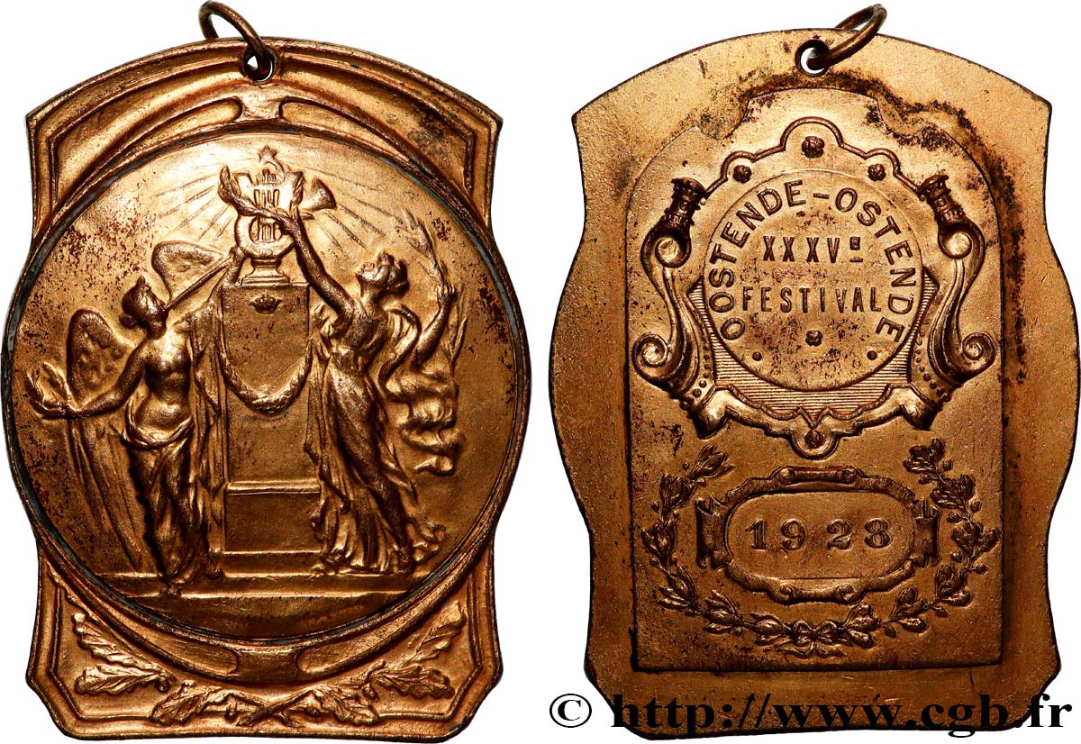 BELGIUM - KINGDOM OF BELGIUM - ALBERT I Plaquette, Festival d Ostende XF