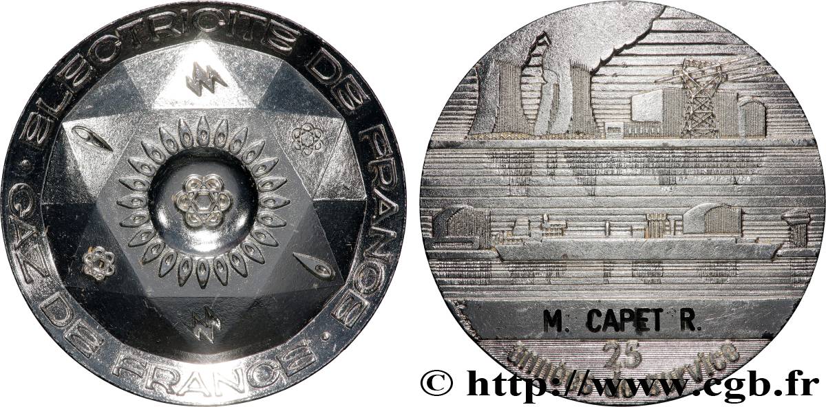 ENTREPRISES, INDUSTRIES ET COMMERCES DIVERS Médaille de mérite EDF / GDF, 20 années de service TTB+