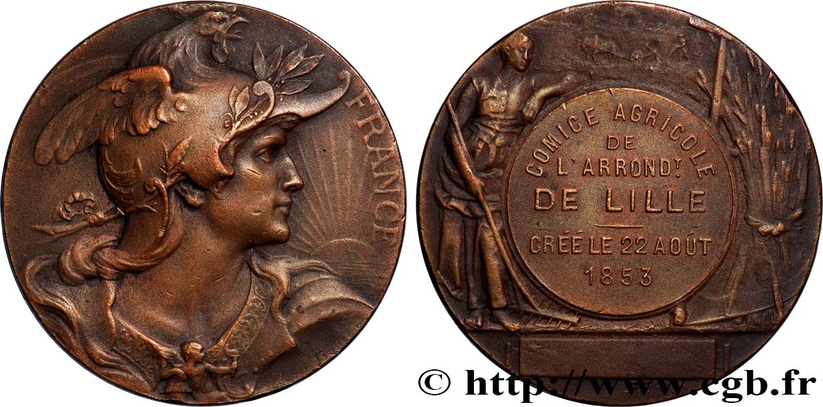 SOCIÉTÉS D AGRICULTURE, HORTICULTURE, PÊCHE ET CHASSE Médaille, Société départementale d’horticulture des Deux-Sèvres TTB+