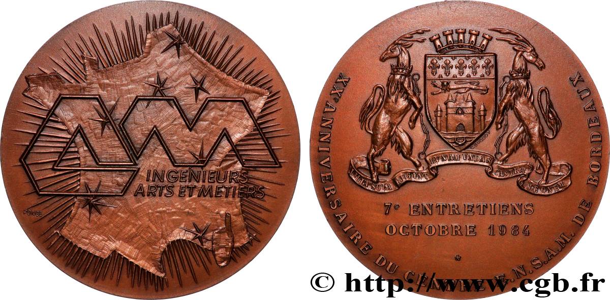 V REPUBLIC Médaille, 20e anniversaire du centre de l’ENSAM de Bordeaux AU