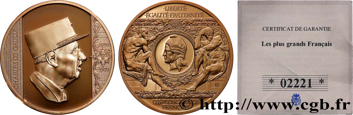 LES PLUS GRANDS FRANÇAIS Médaille, Charles de Gaulle SPL