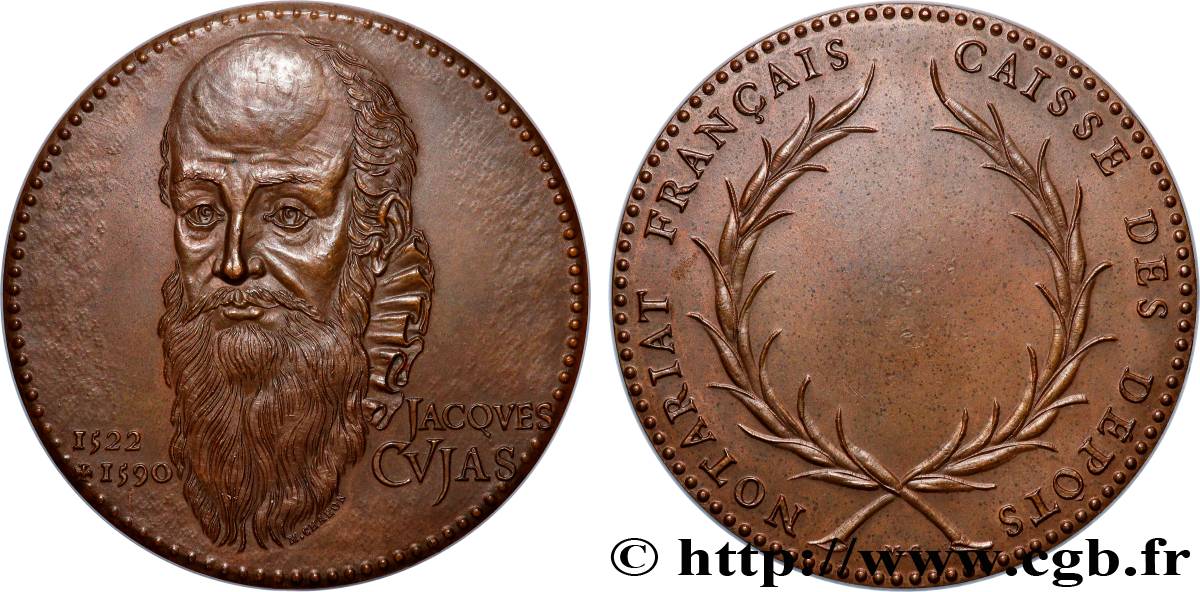 NOTAIRES DU XIXe SIECLE Médaille, Jacques Cujas, Notariat français, caisse des dépôts TTB+