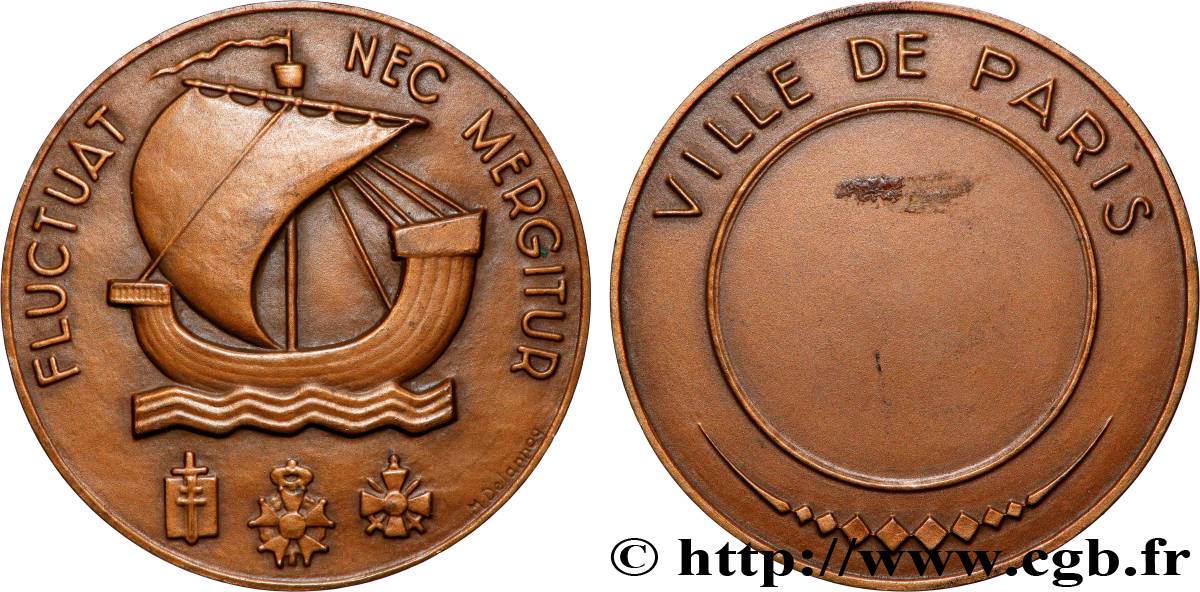 CINQUIÈME RÉPUBLIQUE Médaille, Ville de Paris TTB+