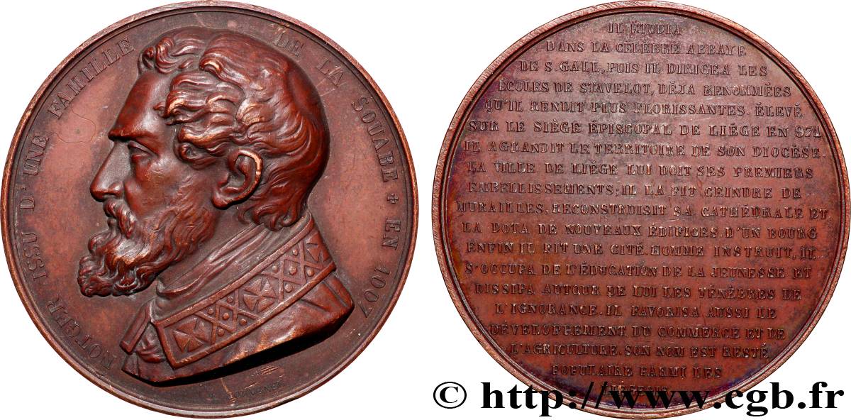 BELGIEN Médaille, Notger de Liège fVZ