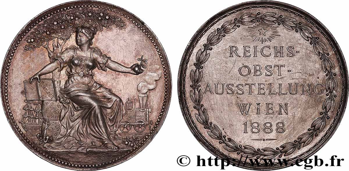 AUSTRIA - FRANCISCO JOSÉ I Médaille, Exposition nationale des fruits MBC+