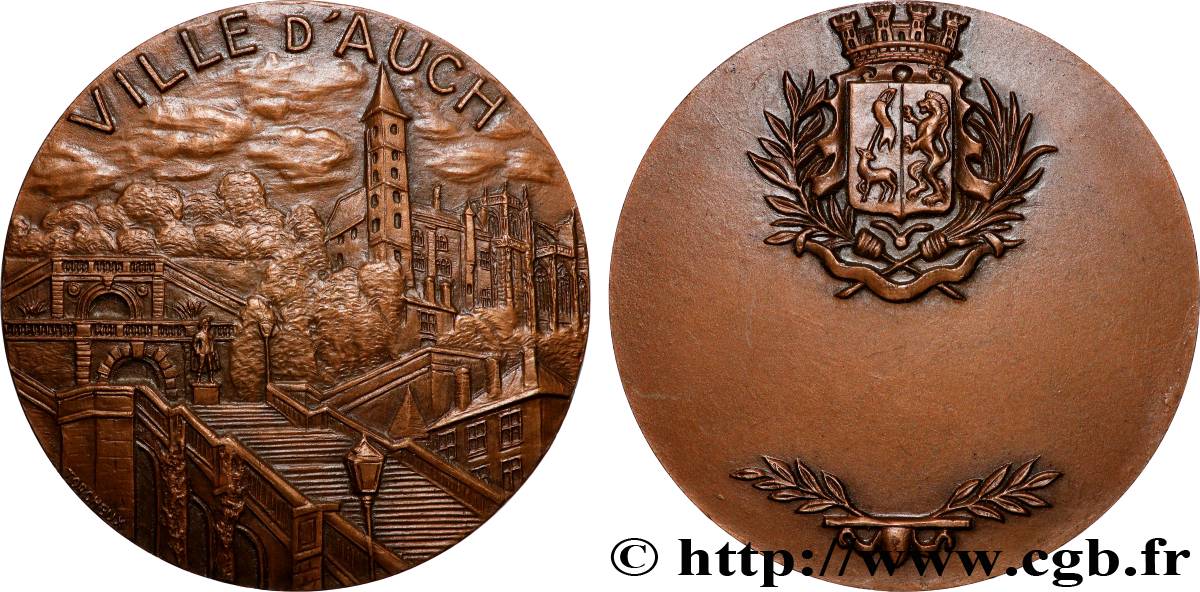 QUINTA REPUBLICA FRANCESA Médaille, Ville d’Auch MBC+