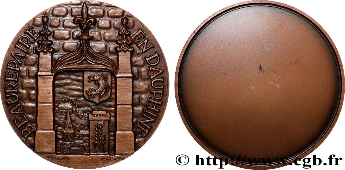 CINQUIÈME RÉPUBLIQUE Médaille, Beaurepaire en Dauphiné TTB+
