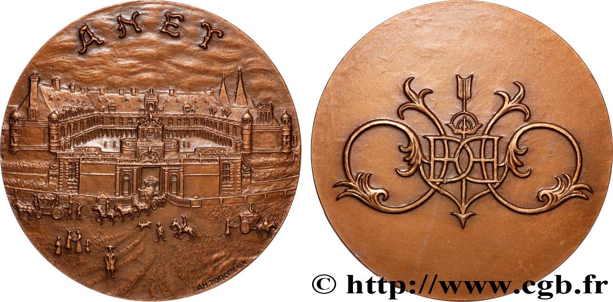 CINQUIÈME RÉPUBLIQUE Médaille, Château d’Anet TTB+