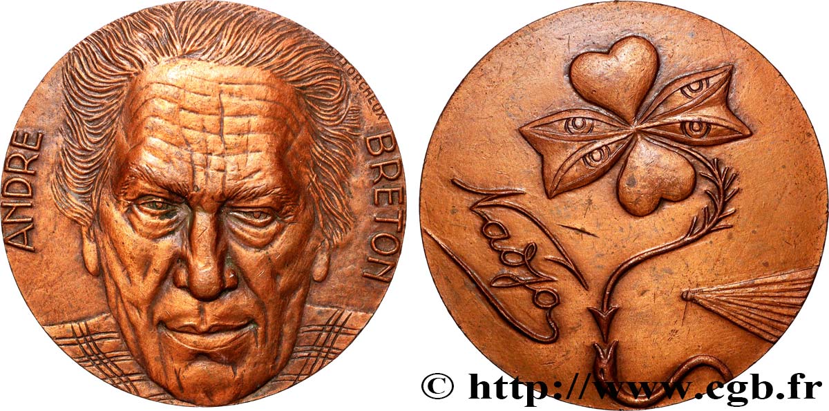 LITERATURE : WRITERS - POETS Médaille, André Breton, Exemplaire Editeur fVZ