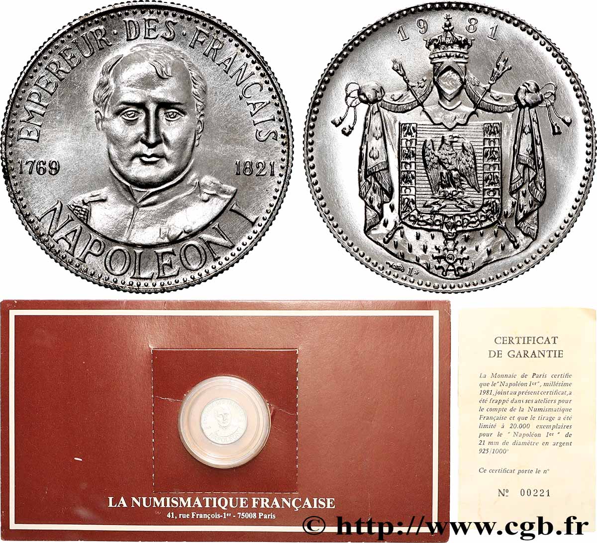 V REPUBLIC Médaille, Napoléon empereur des français AU