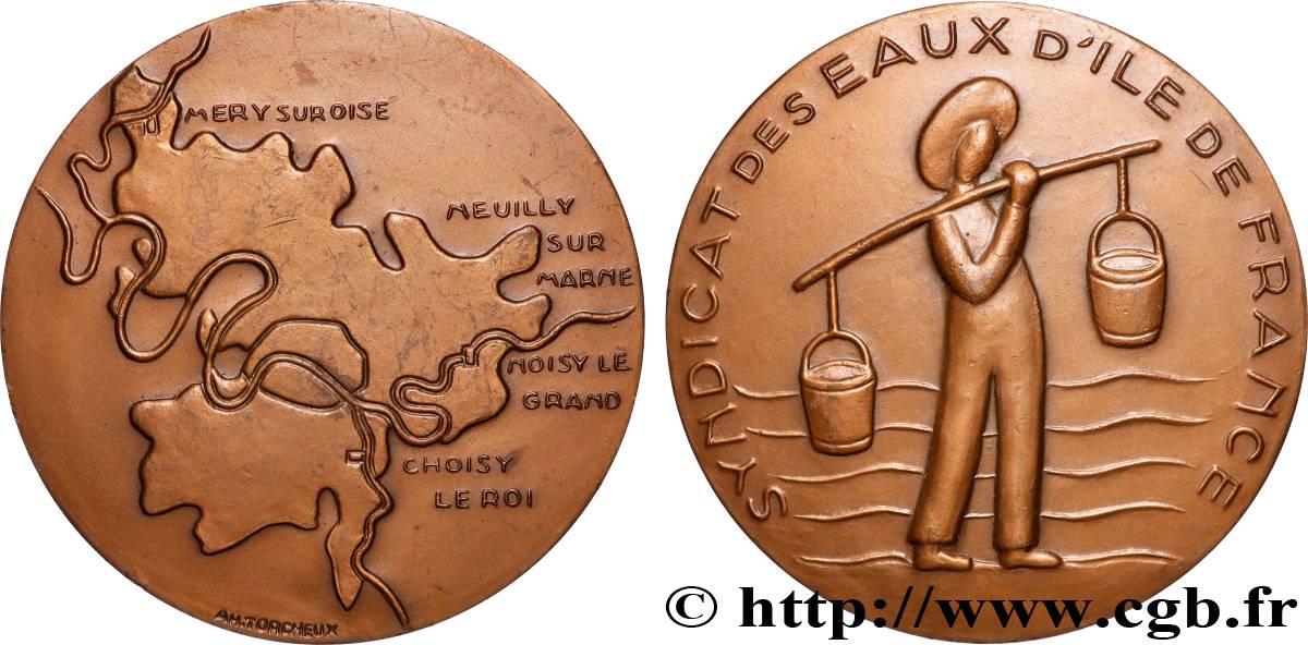 CINQUIÈME RÉPUBLIQUE Médaille, Syndicat des eaux d’Île-de-France SUP/TTB+