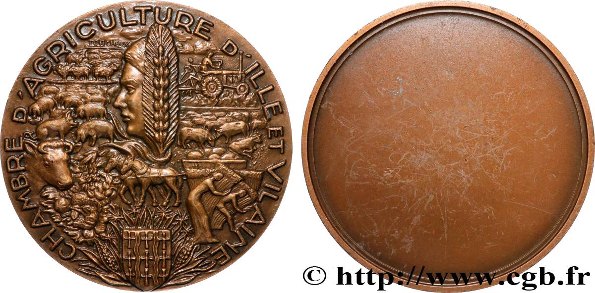 CINQUIÈME RÉPUBLIQUE Médaille, Chambre d agriculture d Ille-et-Vilaine SUP/TTB+